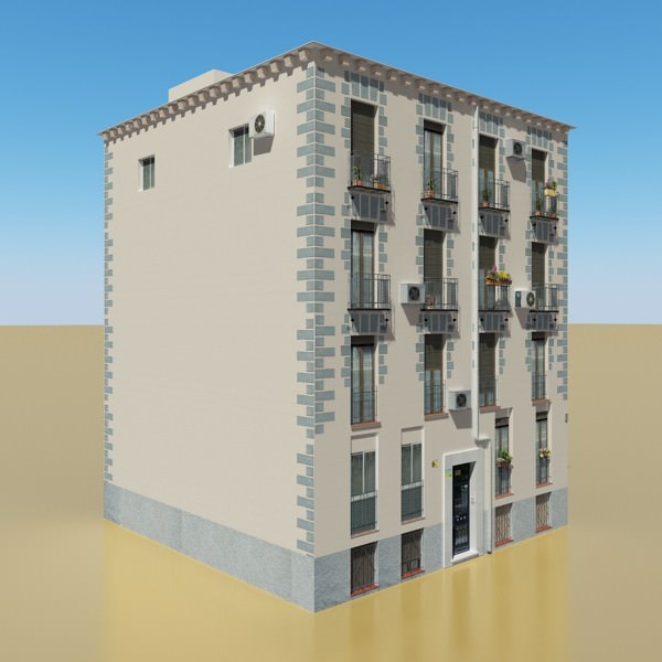 Photorealistic Low Poly Building 3D model_2