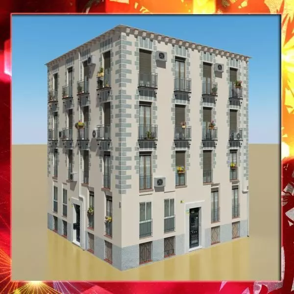 Photorealistic Low Poly Building 3D model_0