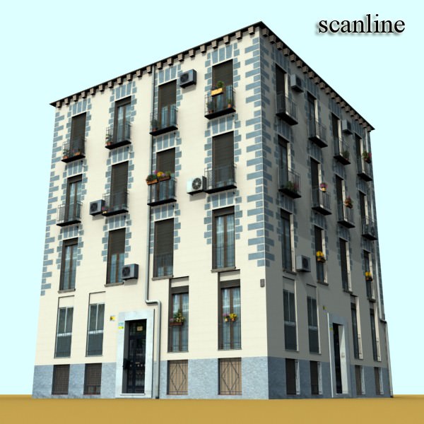 Photorealistic Low Poly Building 3D model_8