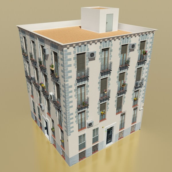 Photorealistic Low Poly Building 3D model_3