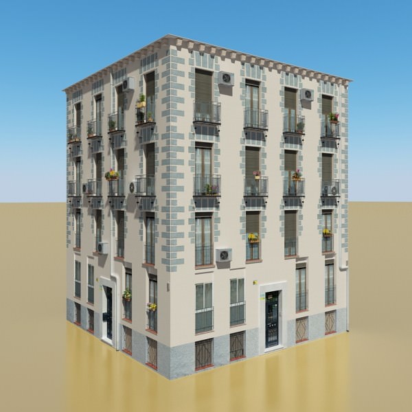 Photorealistic Low Poly Building 3D model_1