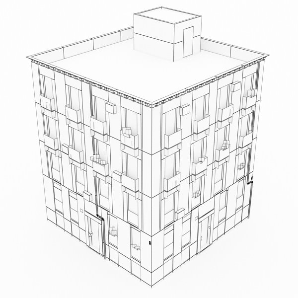 Photorealistic Low Poly Building 3D model_9