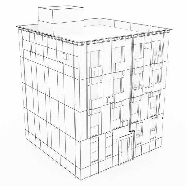 Photorealistic Low Poly Building 3D model_10