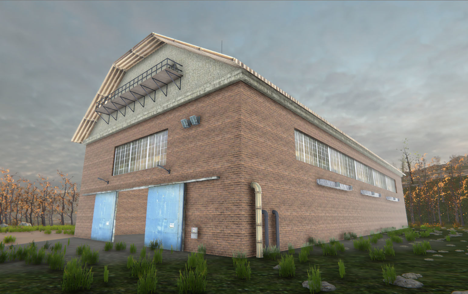 Industrial Hall 2 Low-poly 3D model_10