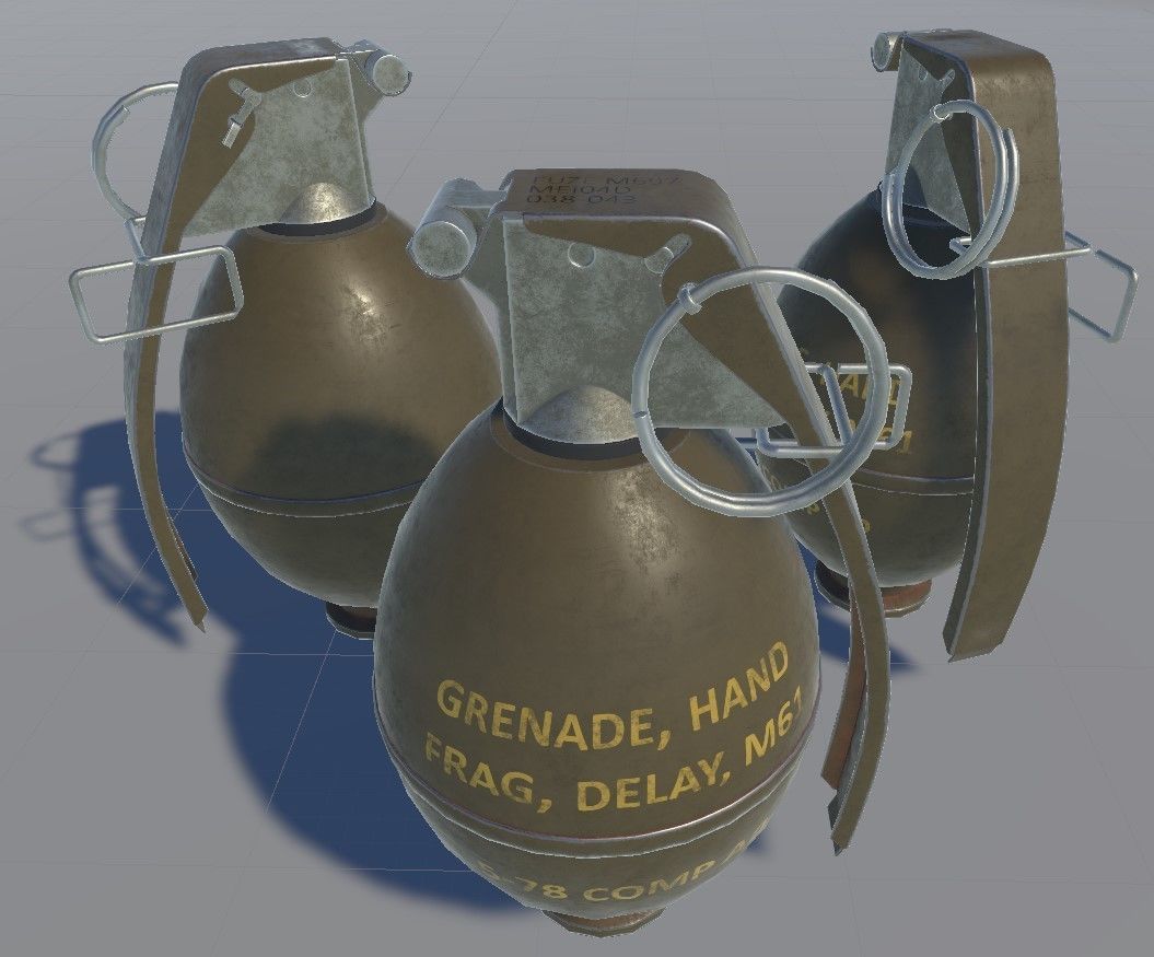 M61 Grenade Lowpoly Low-poly 3D model_2
