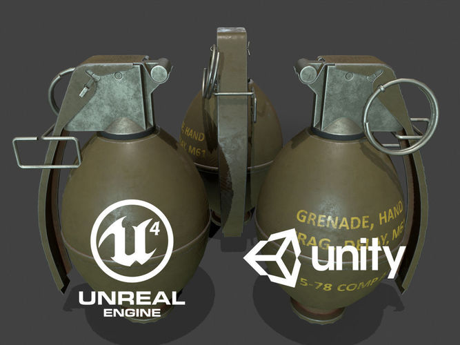 M61 Grenade Lowpoly Low-poly 3D model
