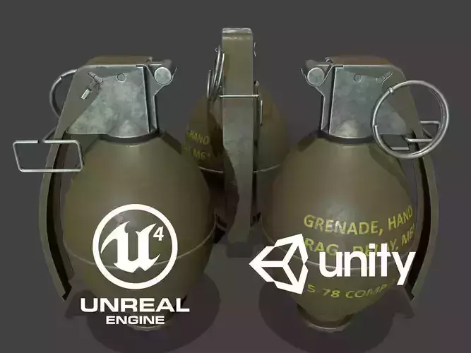M61 Grenade Lowpoly Low-poly 3D model