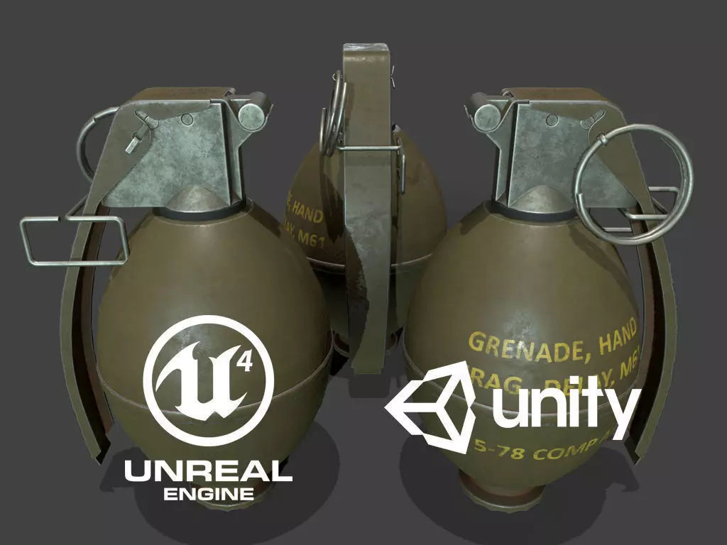 M61 Grenade Lowpoly Low-poly 3D model_0