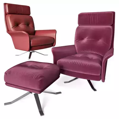 GLEN armchair and pouf