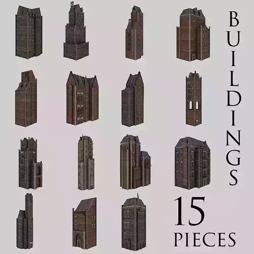 Urban Buildings Pack 15 pieces