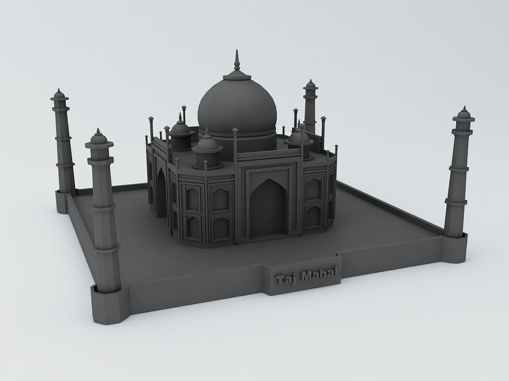 Taj Mahal 3D Print Ready Model 3D print model_3