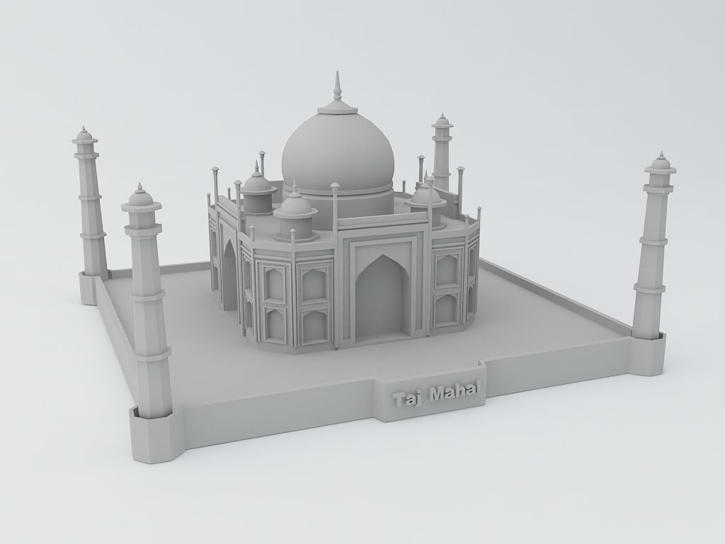 Taj Mahal 3D Print Ready Model 3D print model_4