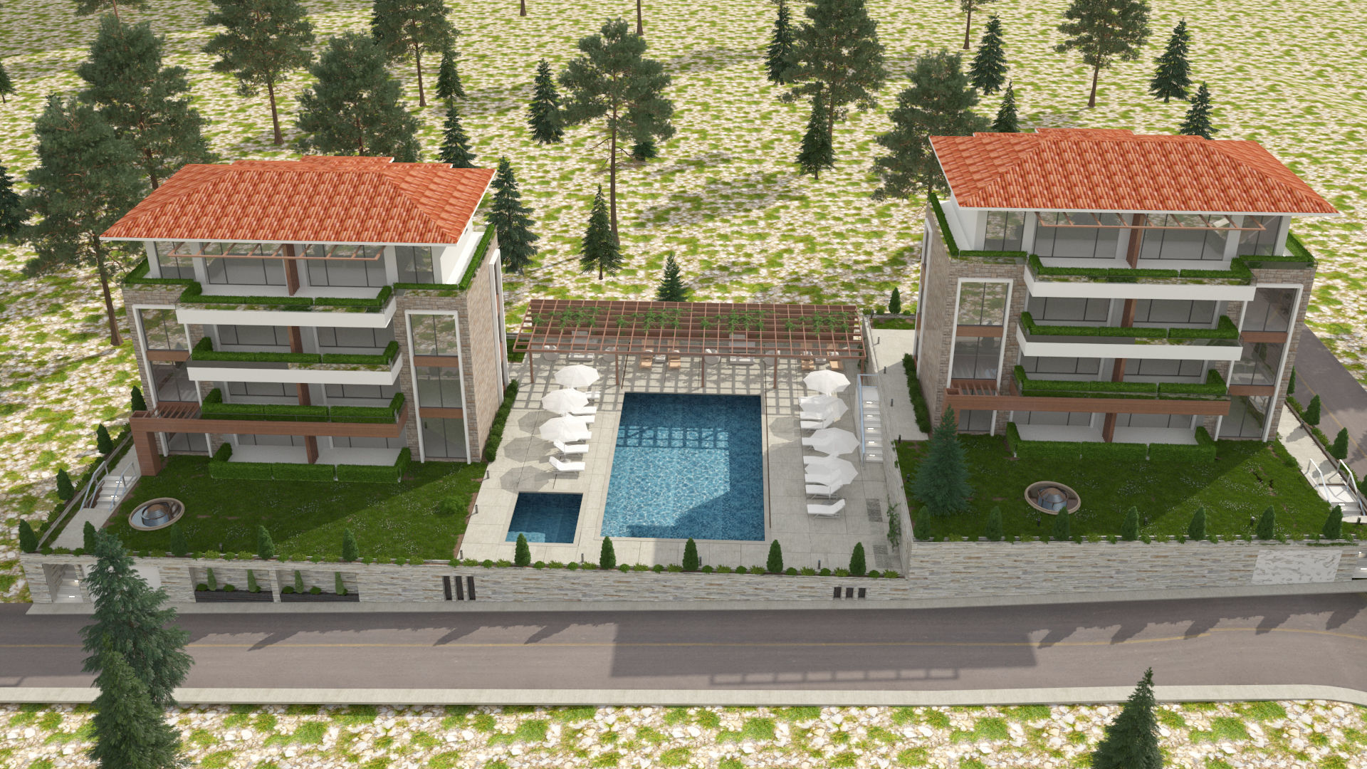 Modern Residential Exterior 3D model_5
