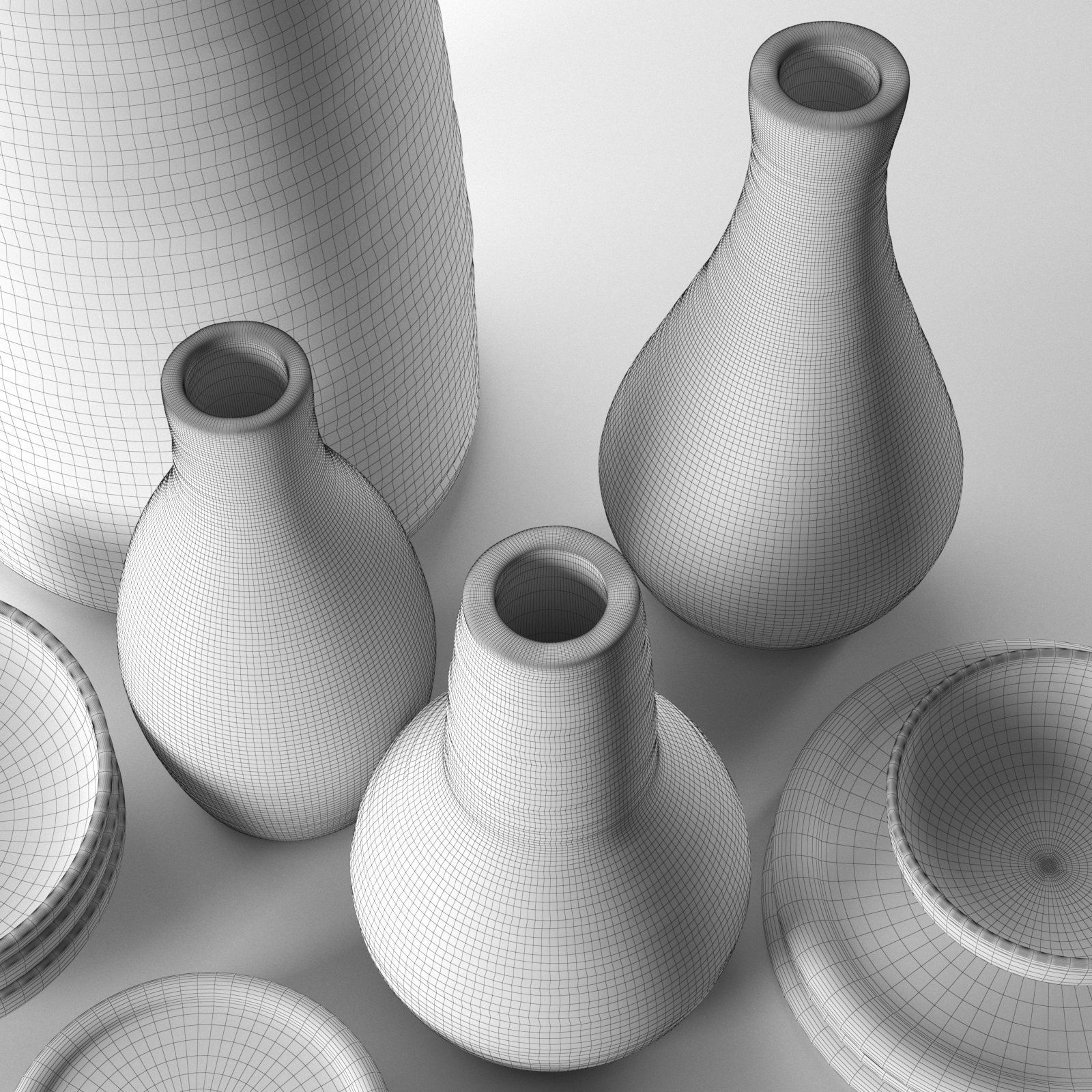 Vases Bowls and Plates 3D model_3