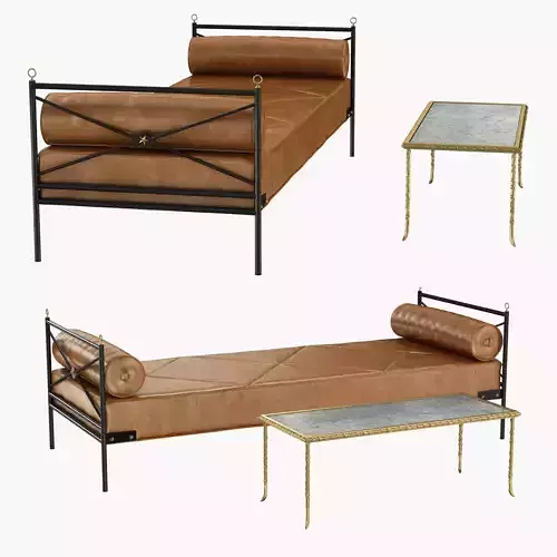  Bronze Table by Maison Bagues and   arbus daybed