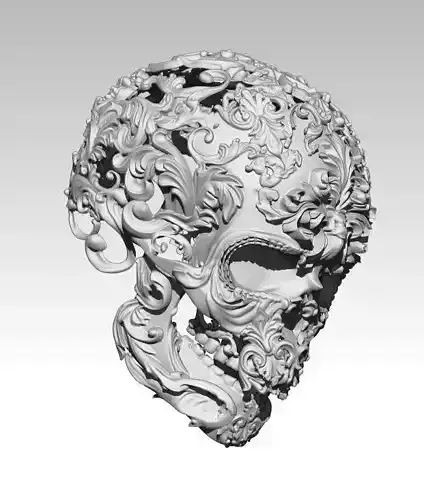 Carved Man Skull Art 3D print model