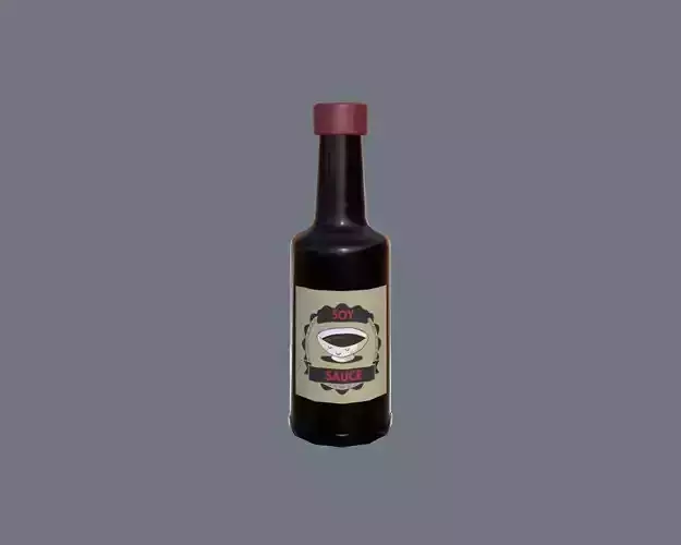 Cartoon Soy Sauce Bottle Low-poly 3D model