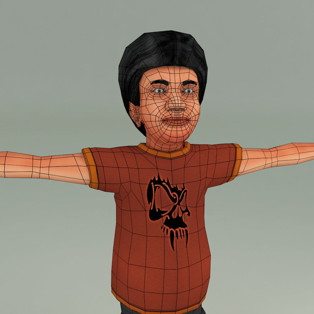 3 Textured Low poly Character Low-poly 3D model_4