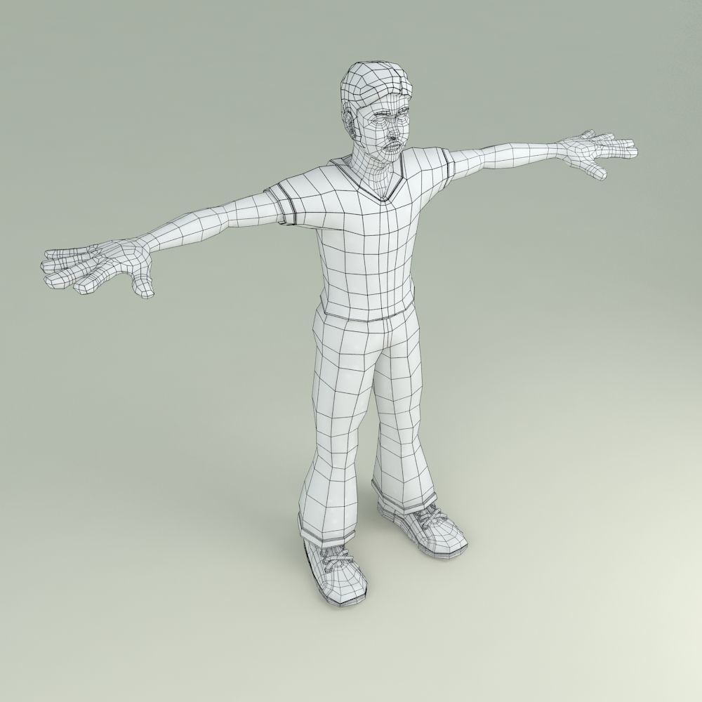 3 Textured Low poly Character Low-poly 3D model_9