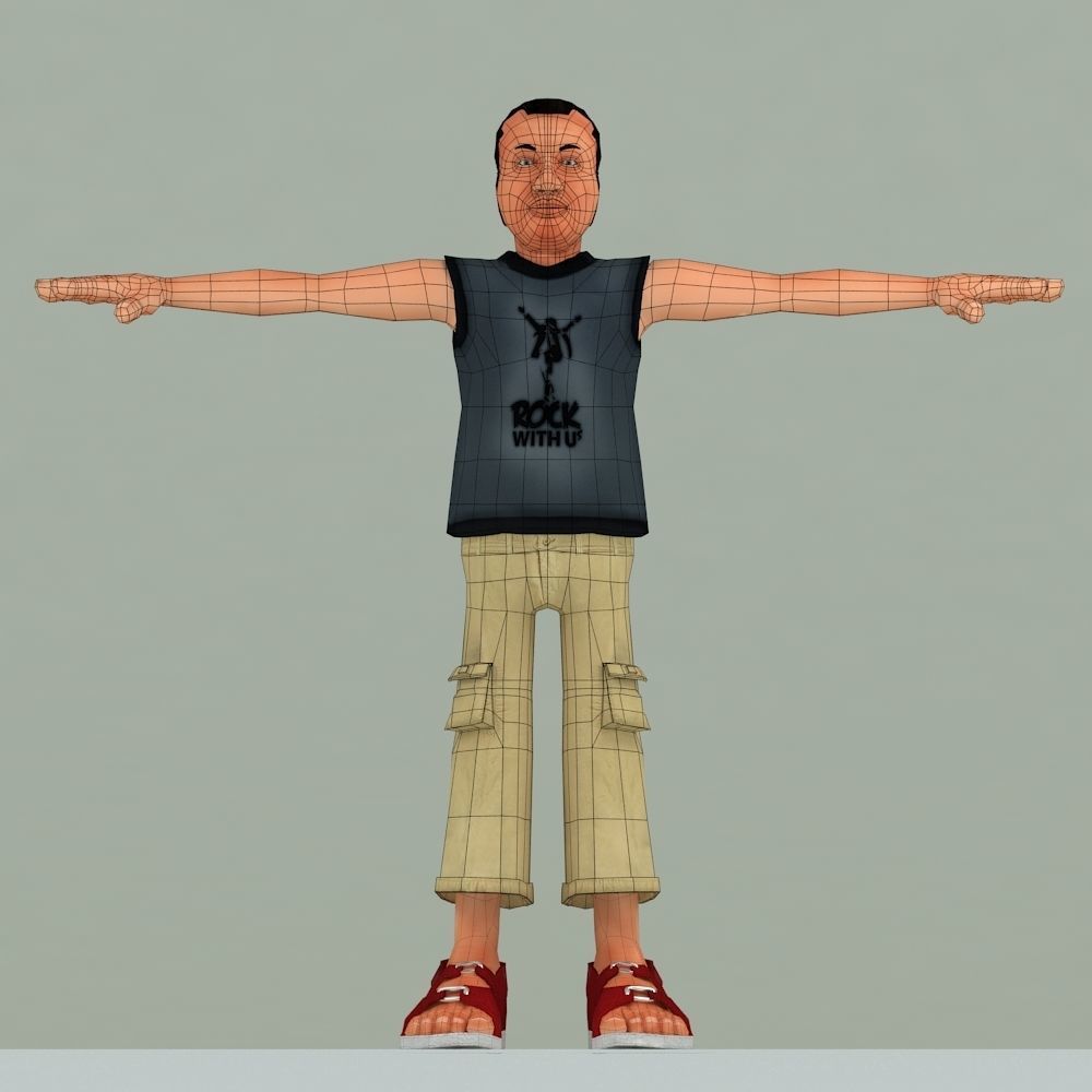 3 Textured Low poly Character Low-poly 3D model_15