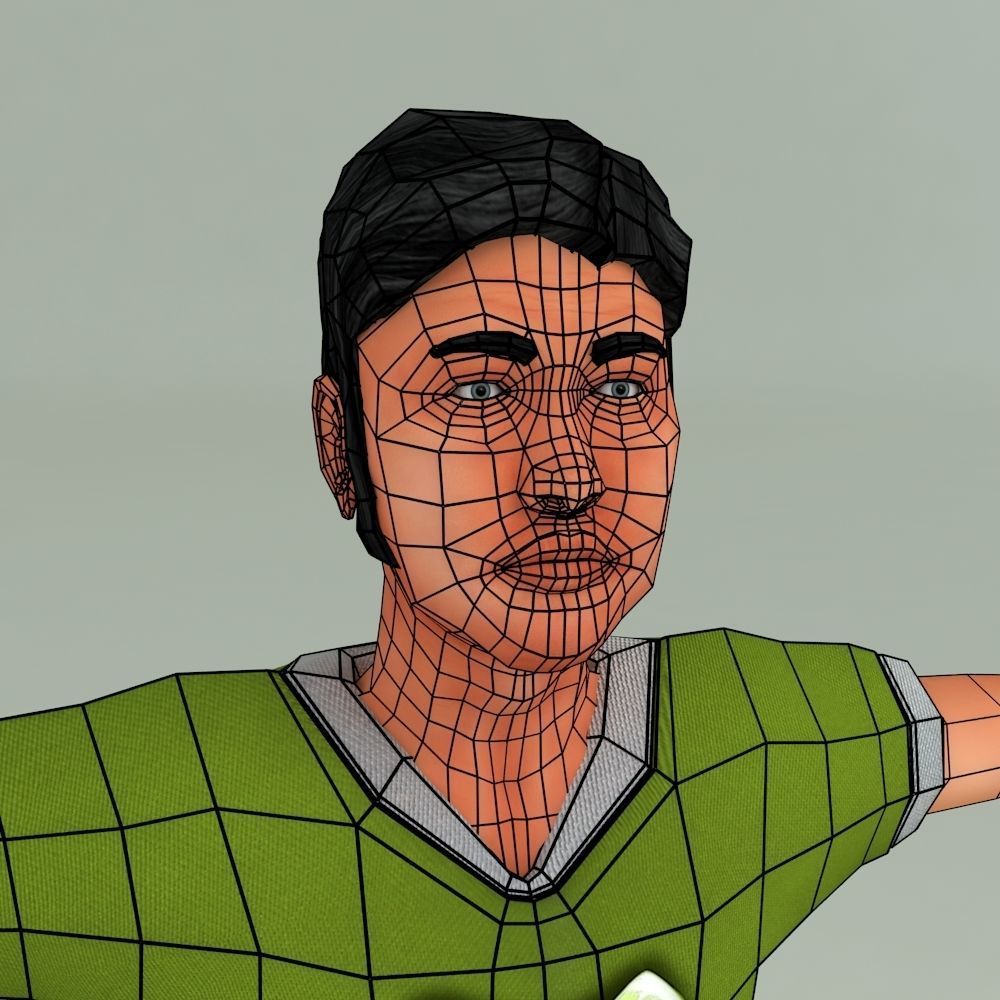 3 Textured Low poly Character Low-poly 3D model_11