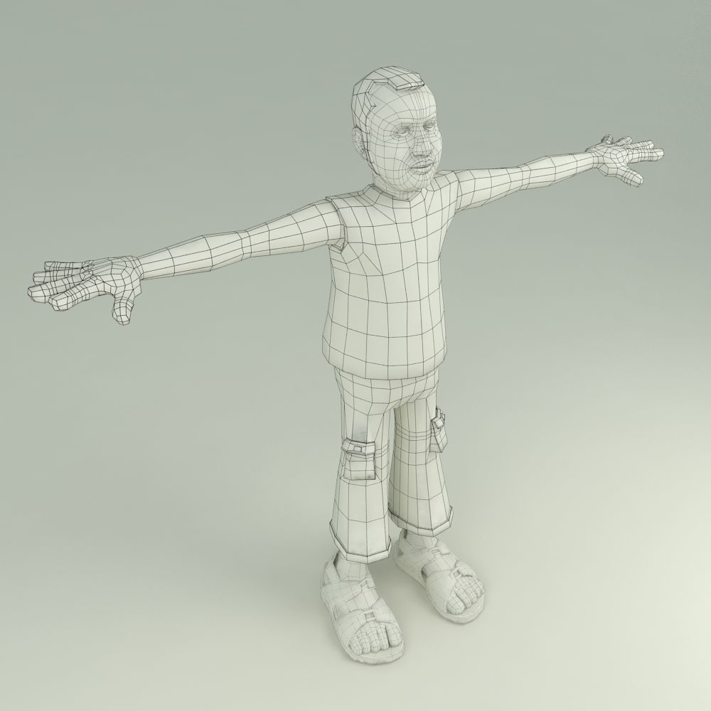 3 Textured Low poly Character Low-poly 3D model_14