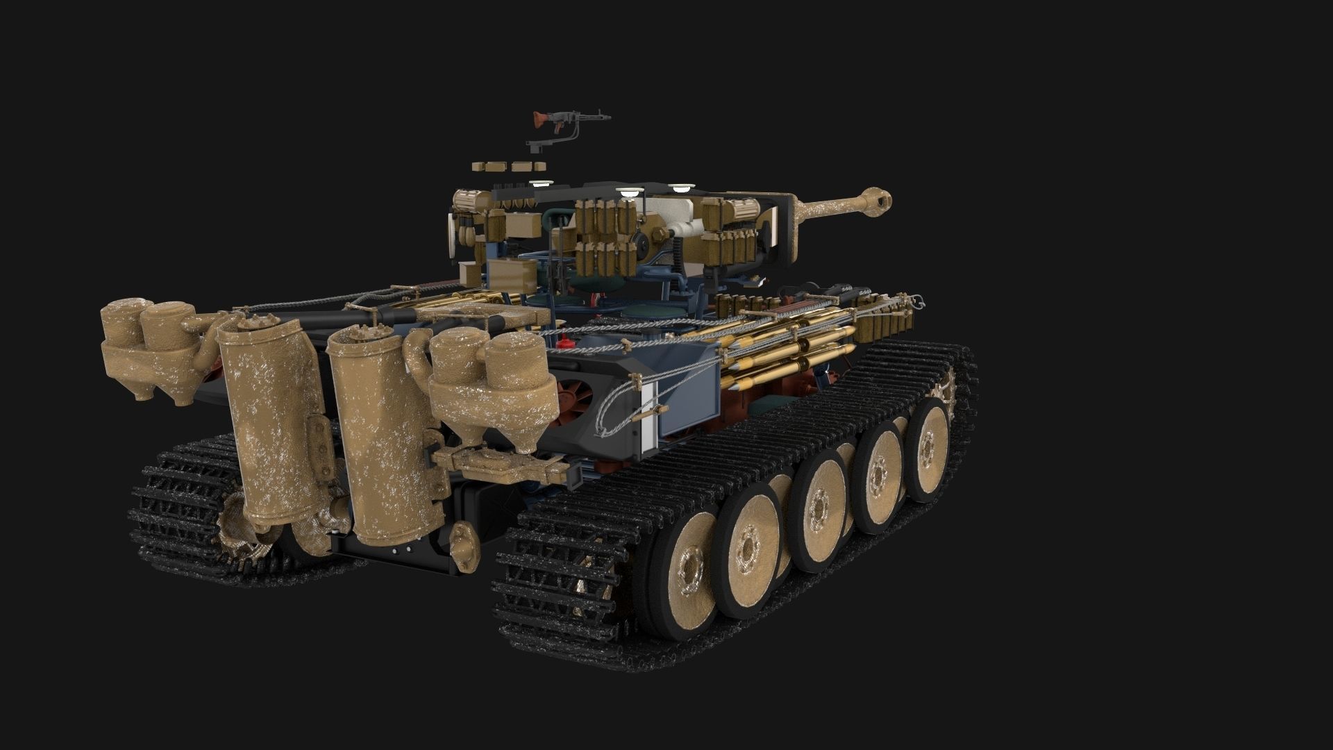 Eastern Front Armor Pack with Interior and Engine Bay v2 3D model_49