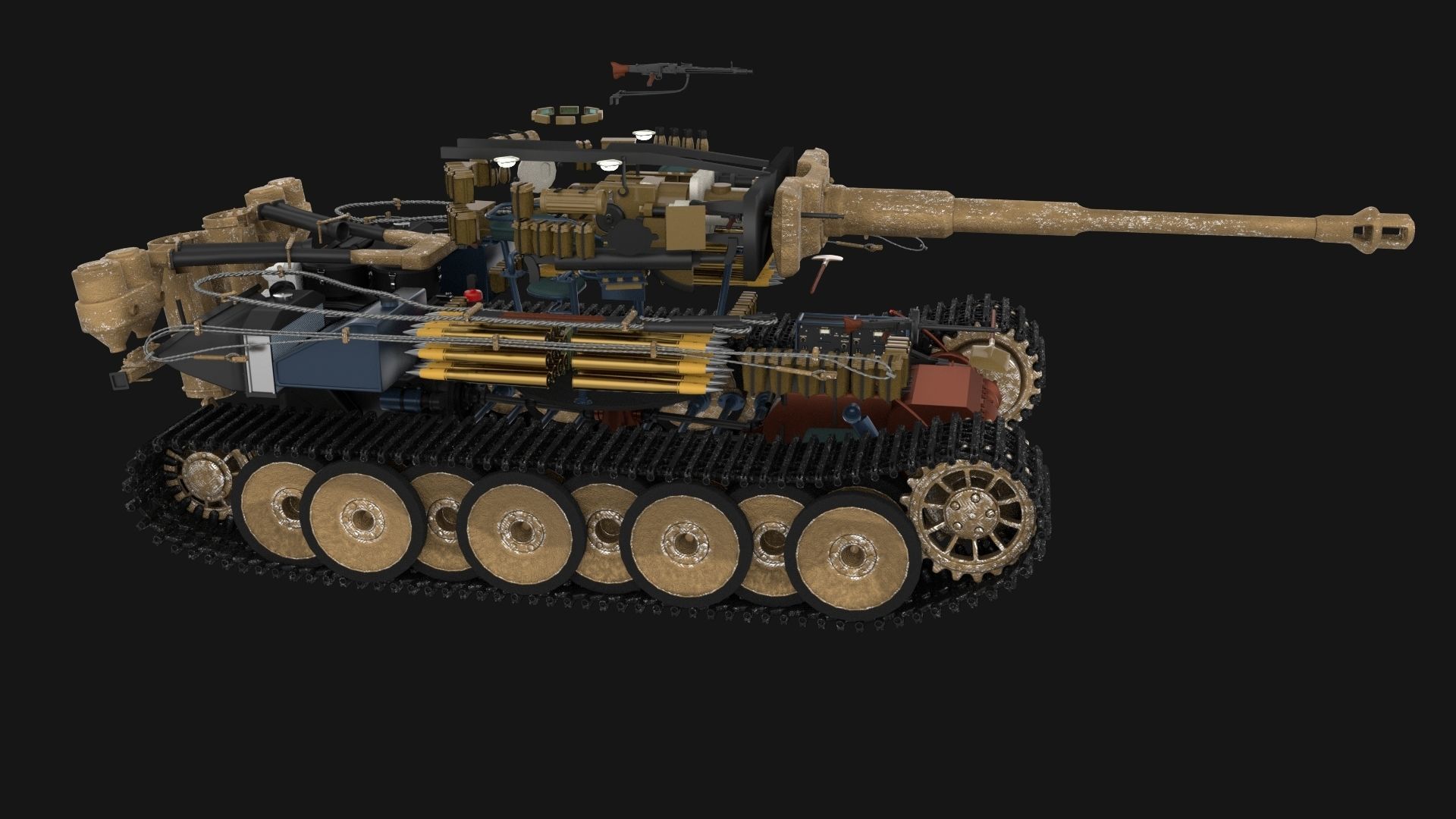 Eastern Front Armor Pack with Interior and Engine Bay v2 3D model_63