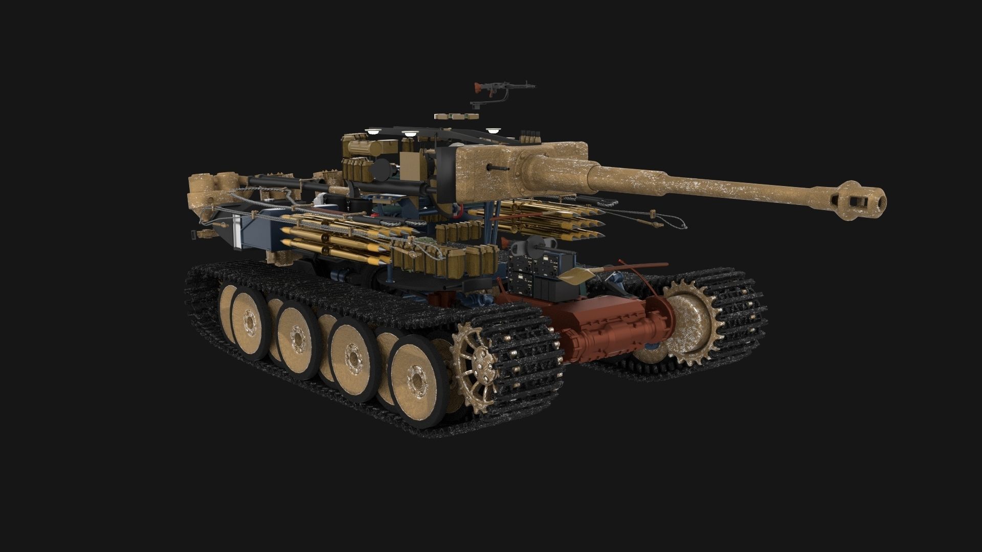 Eastern Front Armor Pack with Interior and Engine Bay v2 3D model_51