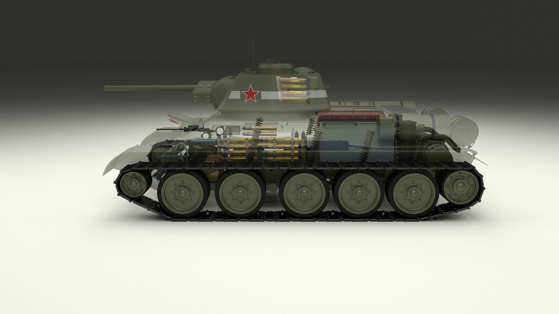 Eastern Front Armor Pack with Interior and Engine Bay v2 3D model_116