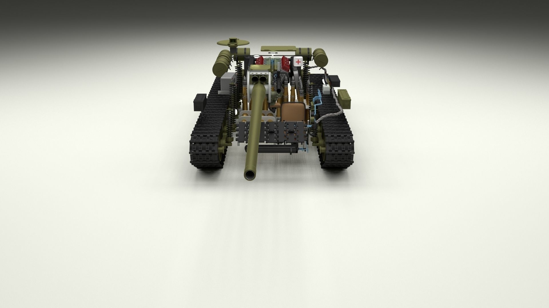 Eastern Front Armor Pack with Interior and Engine Bay v2 3D model_64