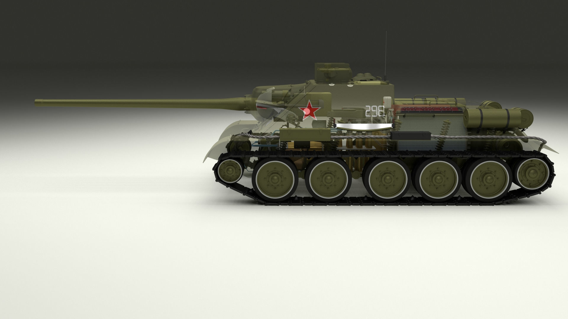 Eastern Front Armor Pack with Interior and Engine Bay v2 3D model_123