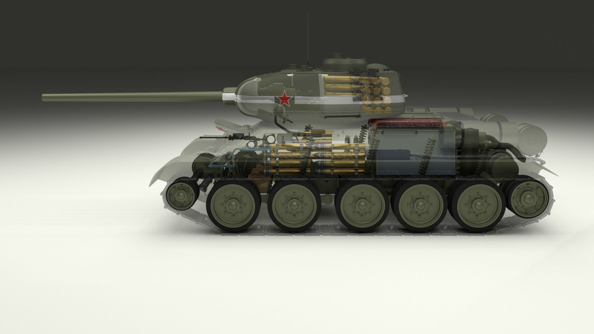 Eastern Front Armor Pack with Interior and Engine Bay v2 3D model_119