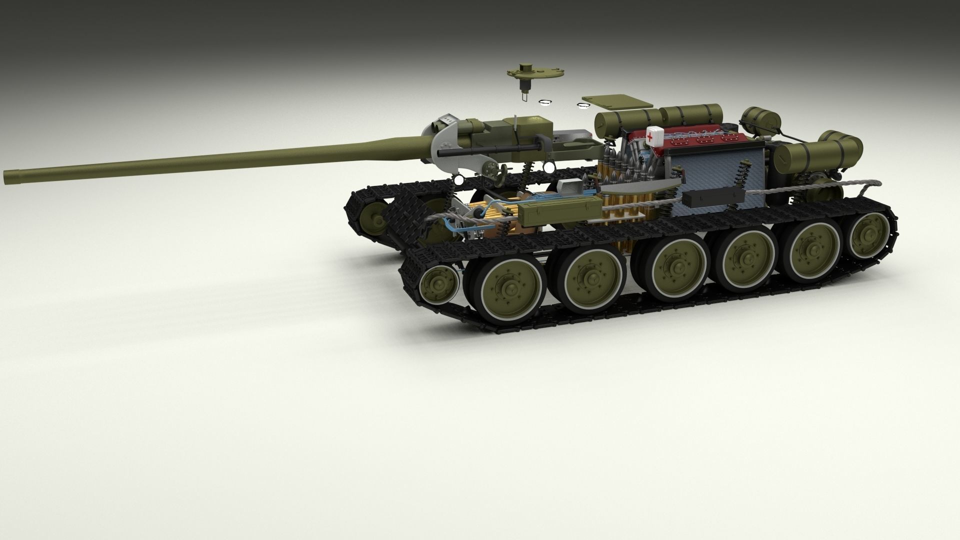 Eastern Front Armor Pack with Interior and Engine Bay v2 3D model_65