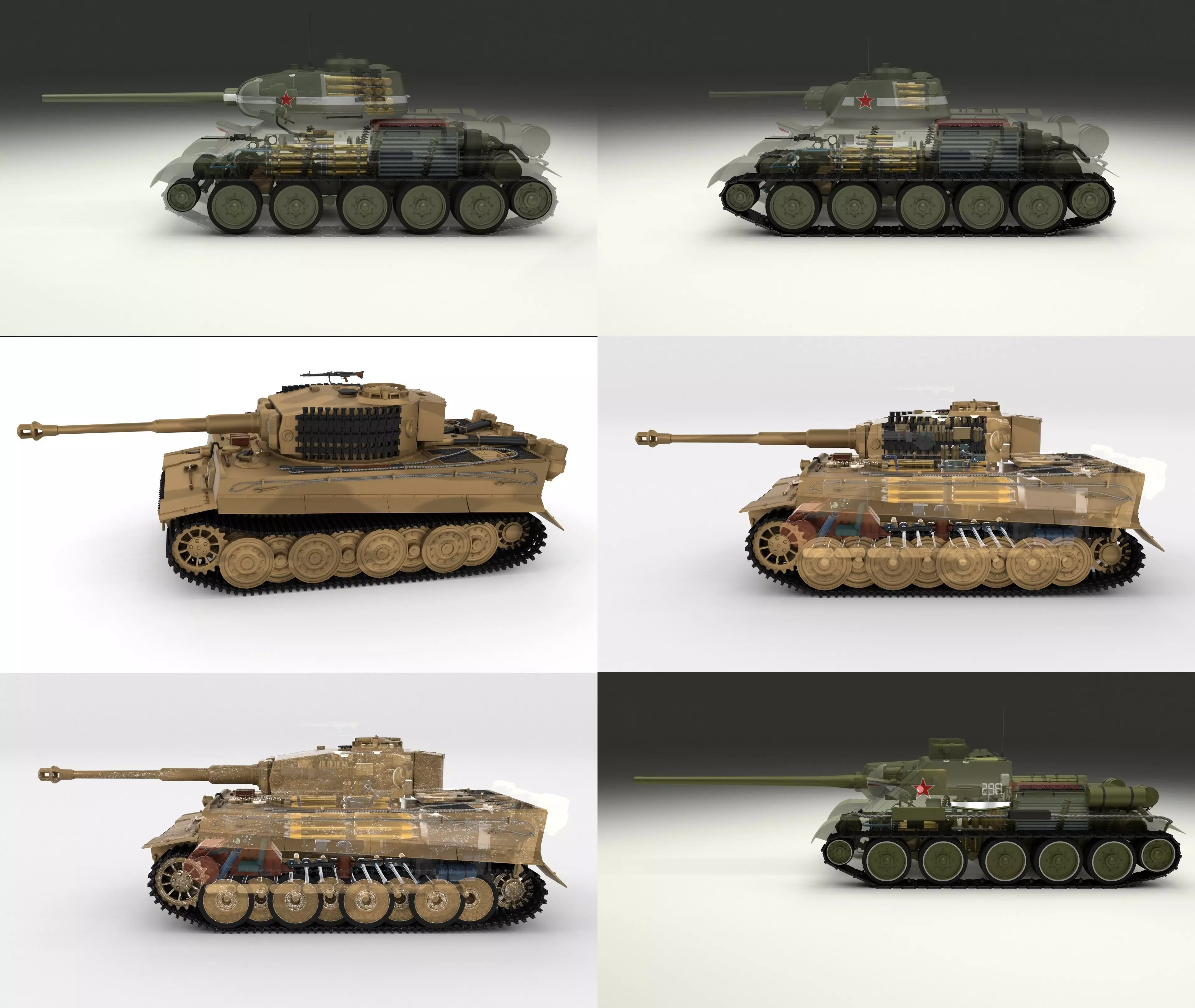 Eastern Front Armor Pack with Interior and Engine Bay v2 3D model_0