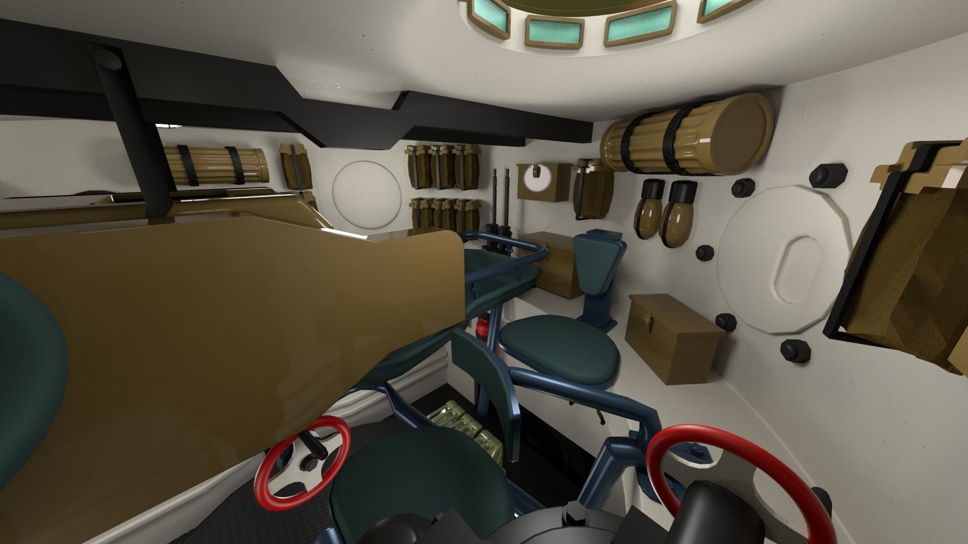 Eastern Front Armor Pack with Interior and Engine Bay v2 3D model_121