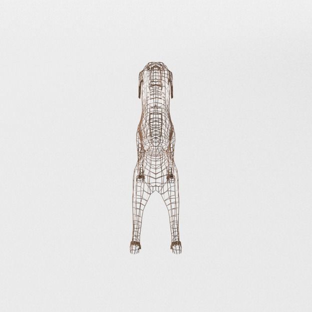 Beagle Dog Low-poly 3D model_5