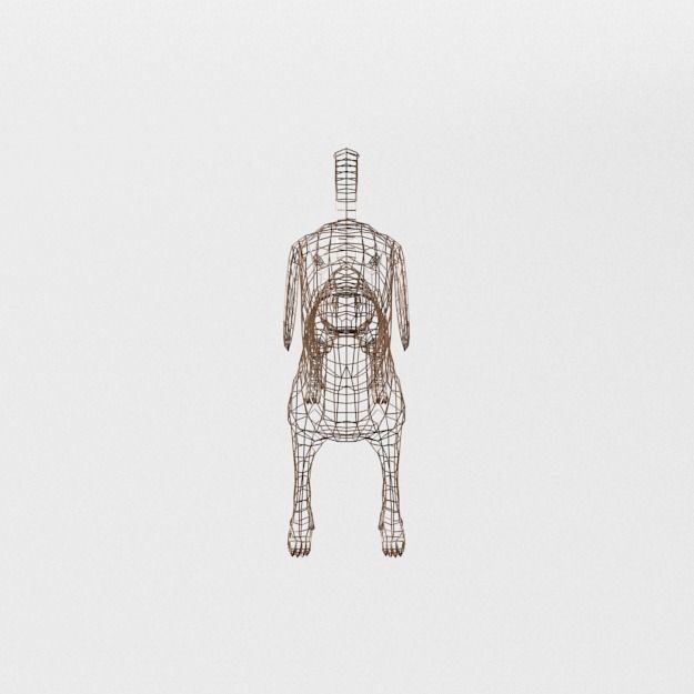 Beagle Dog Low-poly 3D model_4