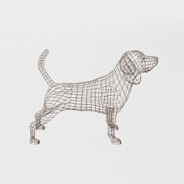 Beagle Dog Low-poly 3D model_7