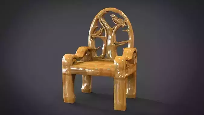 Unique Chair with a Bird Ornament model