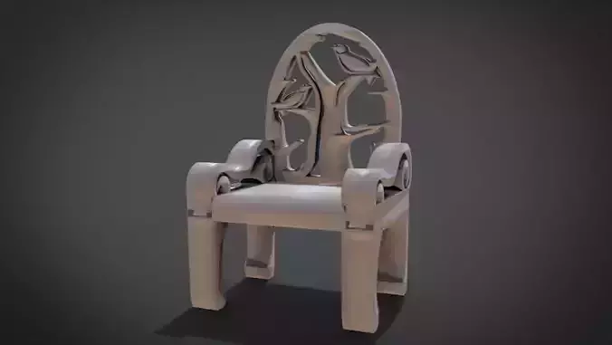 Unique Chair with a Bird Ornament model