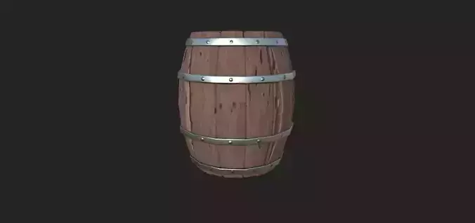Barrel Stylized Free low-poly 3D model
