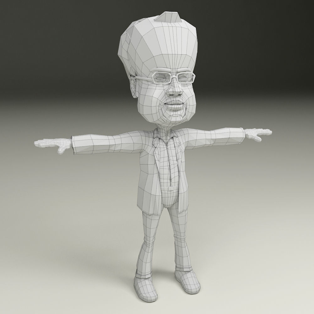 2 Low Poly Character boy Low-poly 3D model_6