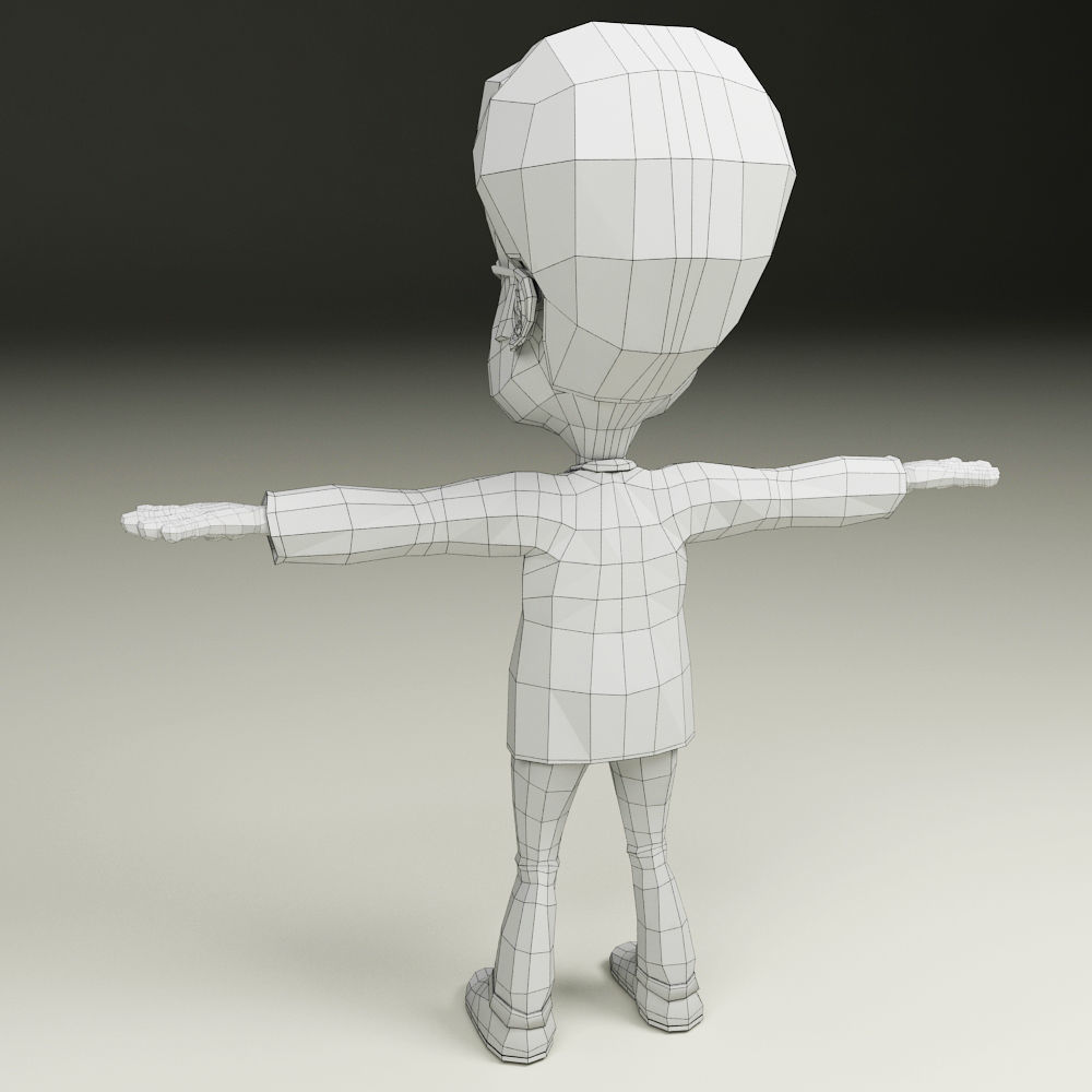 2 Low Poly Character boy Low-poly 3D model_7