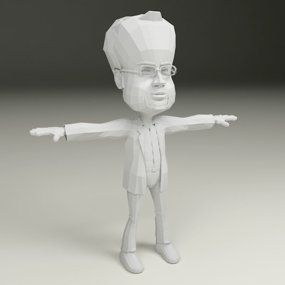 2 Low Poly Character boy Low-poly 3D model_5