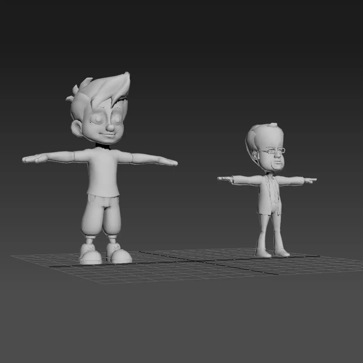 2 Low Poly Character boy Low-poly 3D model_0
