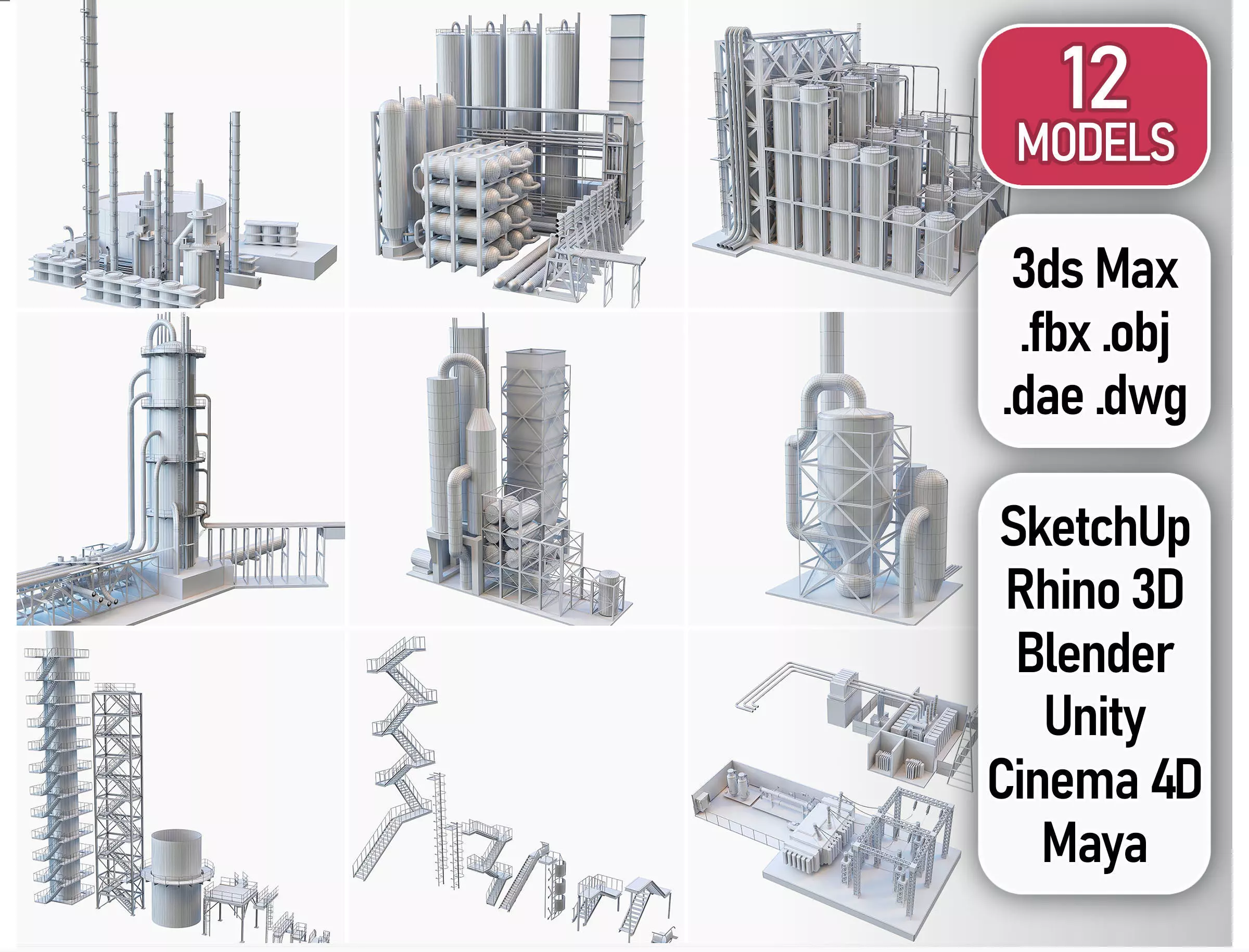 Industrial Manufacture Collection Low-poly 3D model_0