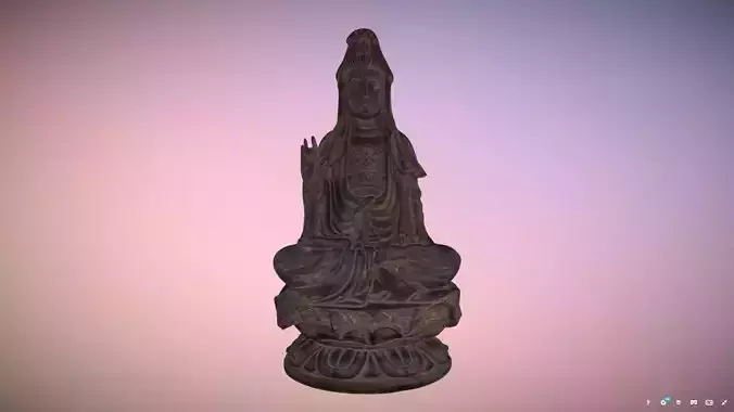 Kuan Yin Buddha Low-poly 3D model