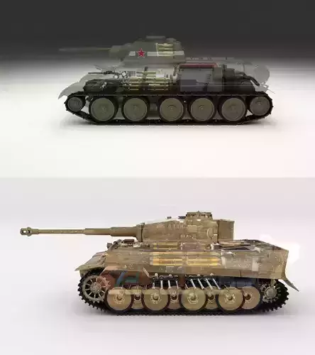 T34-76 Tiger Tank Early Pack with Interior and Engine Bay