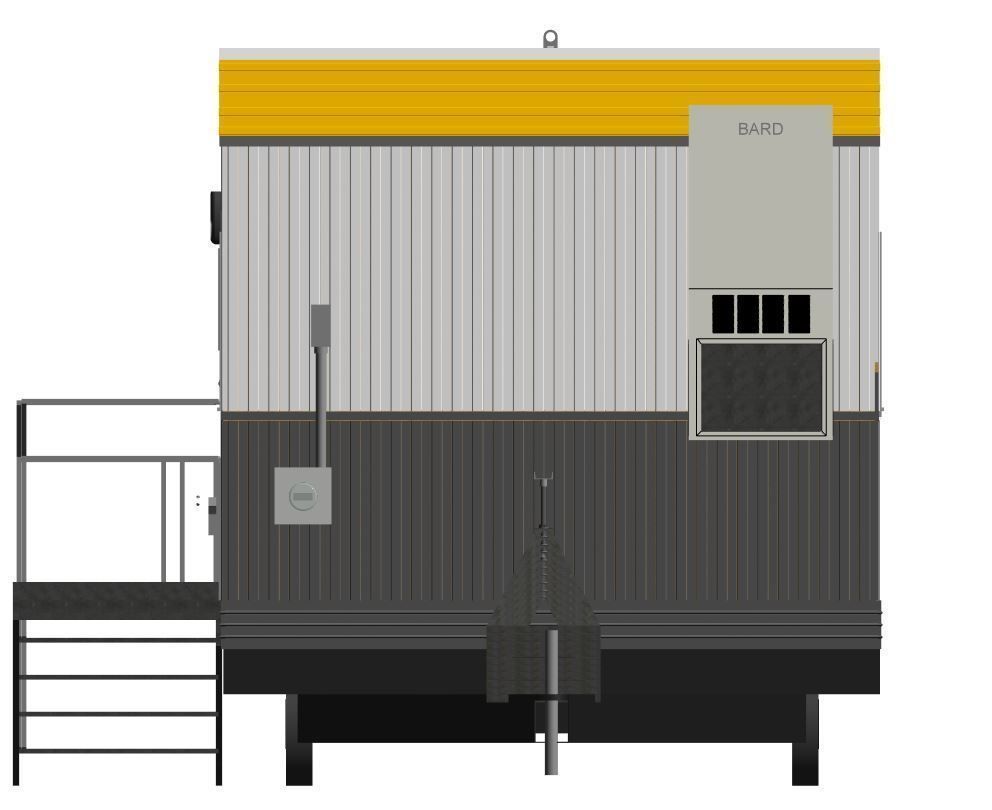 Construction Site Trailer On Running Steel Frame 12 x 60 ft Low-poly 3D model_2